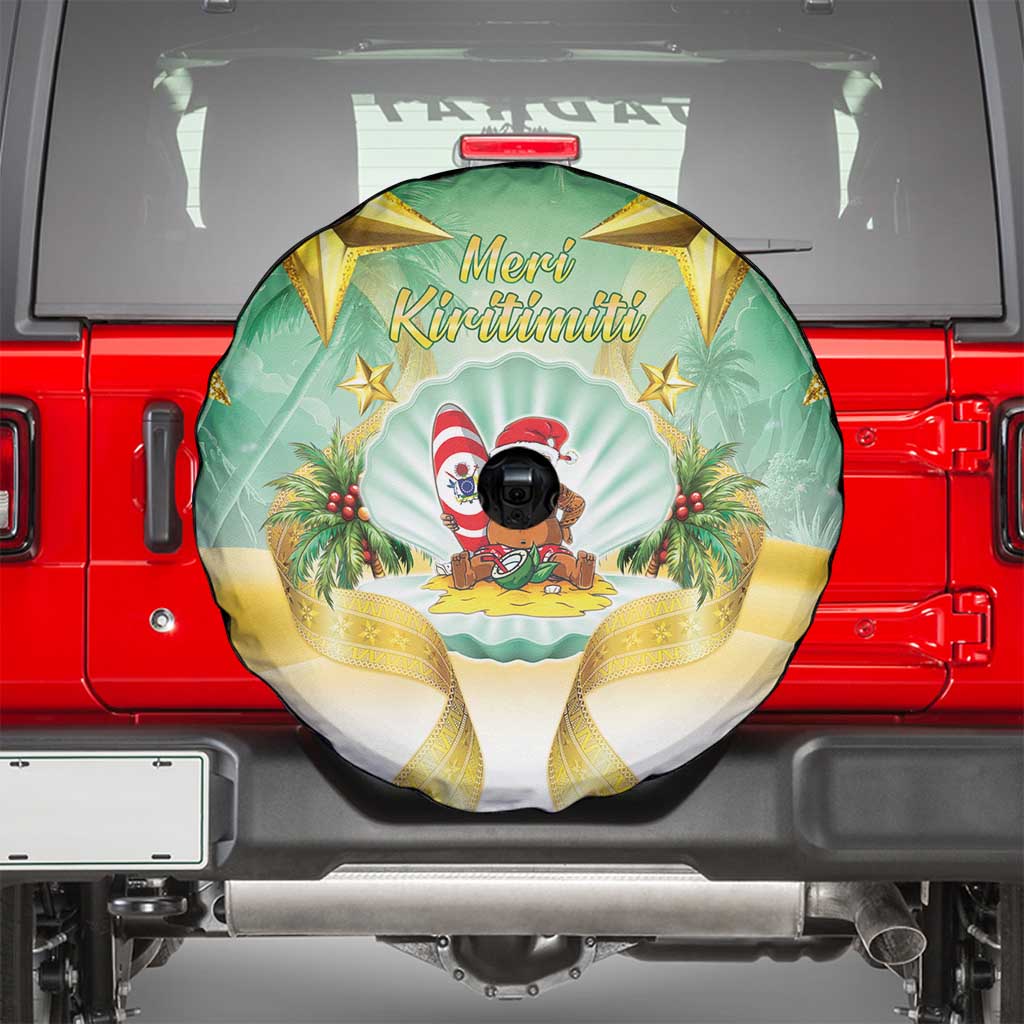 Cook Islands Christmas Spare Tire Cover Seashell Santa Beach Vibes LT05 - Polynesian Pride