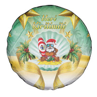 Cook Islands Christmas Spare Tire Cover Seashell Santa Beach Vibes LT05 - Polynesian Pride