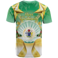 Cook Islands Christmas T Shirt Seashell Santa Beach Vibes LT05 - Polynesian Pride