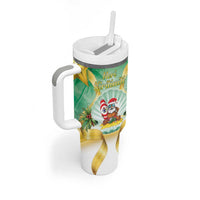 Cook Islands Christmas Tumbler With Handle Seashell Santa Beach Vibes LT05 - Polynesian Pride