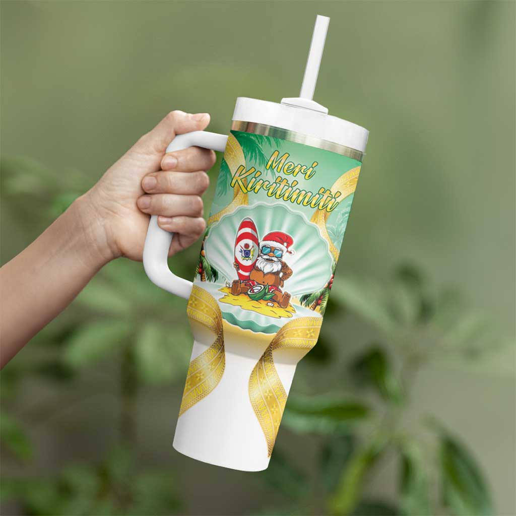 Cook Islands Christmas Tumbler With Handle Seashell Santa Beach Vibes LT05 - Polynesian Pride