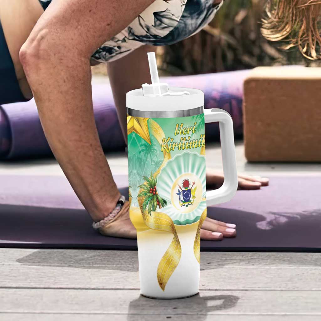 Cook Islands Christmas Tumbler With Handle Seashell Santa Beach Vibes LT05 - Polynesian Pride