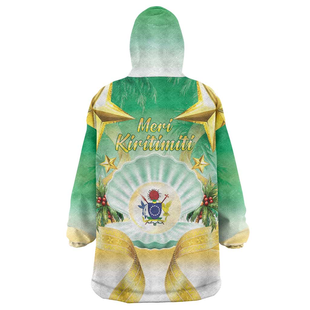 Cook Islands Christmas Wearable Blanket Hoodie Seashell Santa Beach Vibes LT05 - Polynesian Pride