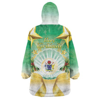 Cook Islands Christmas Wearable Blanket Hoodie Seashell Santa Beach Vibes LT05 - Polynesian Pride