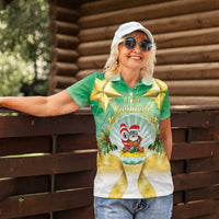 Cook Islands Christmas Women Polo Shirt Seashell Santa Beach Vibes LT05 - Polynesian Pride