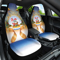Marshall Islands Christmas Car Seat Cover Seashell Santa Beach Vibes LT05 One Size Navy - Polynesian Pride