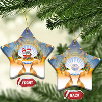 Marshall Islands Christmas Ceramic Ornament Seashell Santa Beach Vibes LT05 Star Navy - Polynesian Pride
