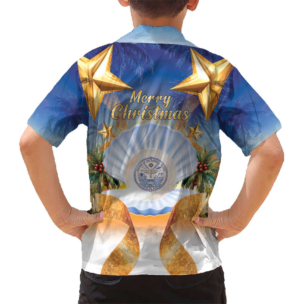 Marshall Islands Christmas Kid Hawaiian Shirt Seashell Santa Beach Vibes LT05 - Polynesian Pride