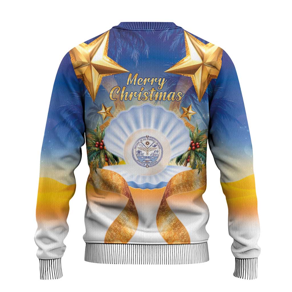 Marshall Islands Christmas Ugly Christmas Sweater Seashell Santa Beach Vibes LT05 - Polynesian Pride