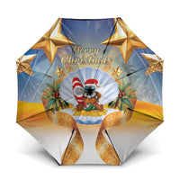 Marshall Islands Christmas Umbrella Seashell Santa Beach Vibes LT05 One Size Folded 11.42 inch Opened Diameter 37.4 inch Navy - Polynesian Pride