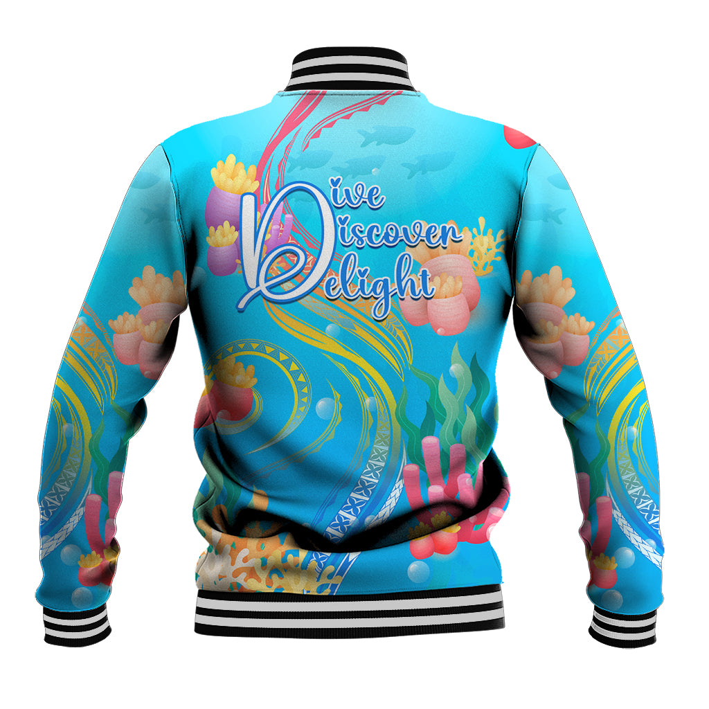 Under The Sea Scuba Diving Baseball Jacket Polynesian Pattern LT05 - Polynesian Pride