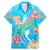 Under The Sea Scuba Diving Family Matching Mermaid Dress and Hawaiian Shirt Polynesian Pattern LT05 Dad's Shirt - Short Sleeve Blue - Polynesian Pride