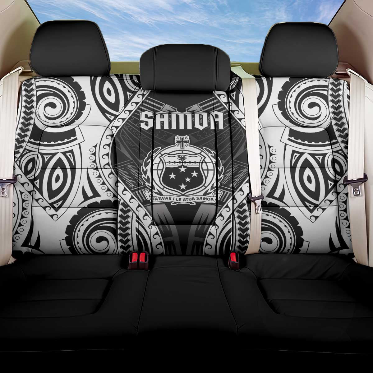 Remember Samoa Black Saturday Back Car Seat Cover Samoa Mo Samoa LT05 One Size Black - Polynesian Pride
