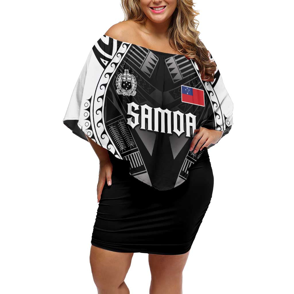 Personalised Remember Samoa Black Saturday Off Shoulder Short Dress Samoa Mo Samoa LT05 Women Black - Polynesian Pride