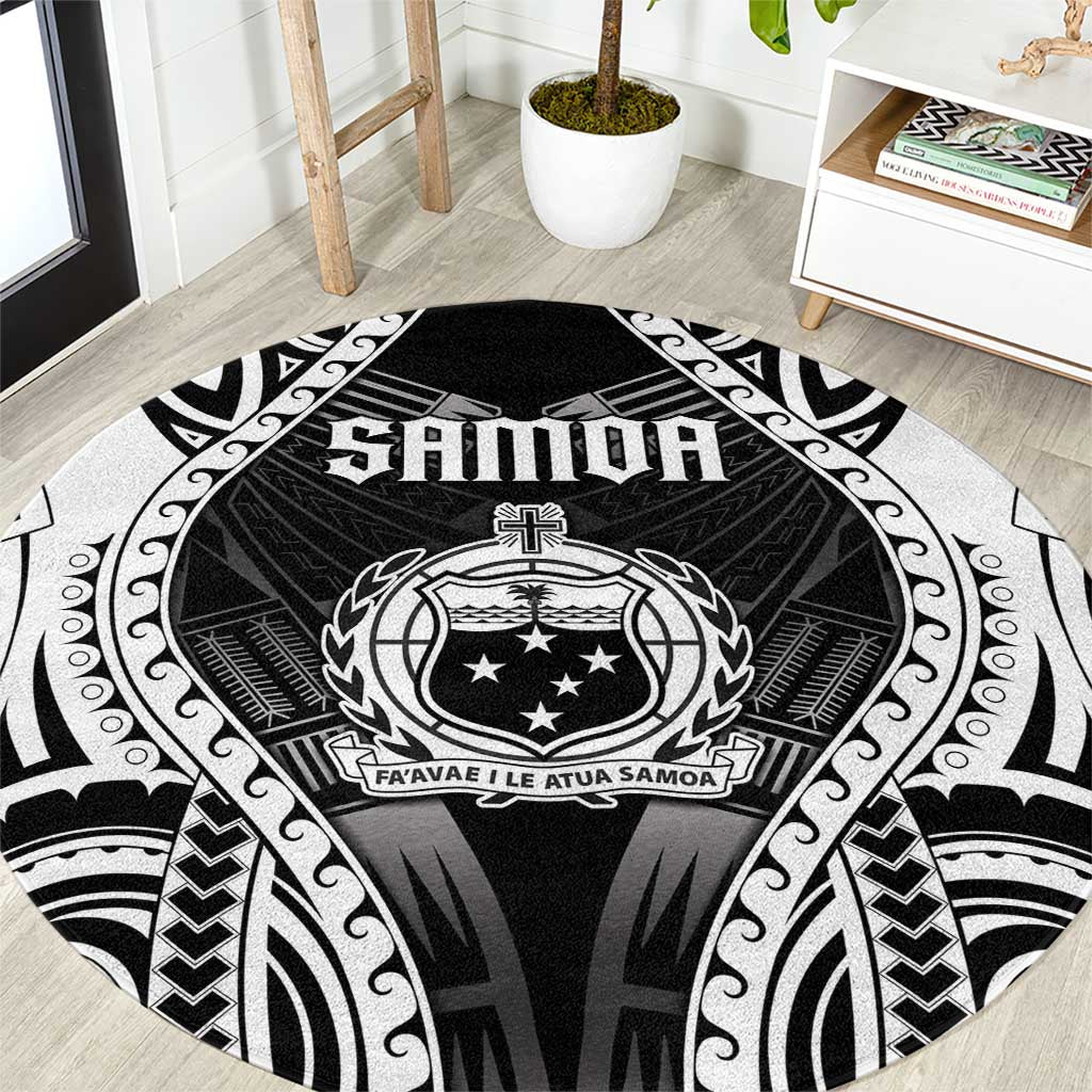 Remember Samoa Black Saturday Round Carpet Samoa Mo Samoa LT05 Black - Polynesian Pride