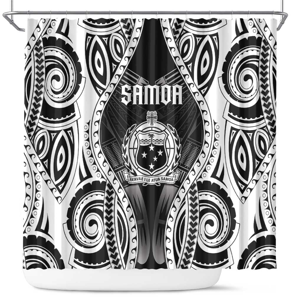 Remember Samoa Black Saturday Shower Curtain Samoa Mo Samoa LT05 Black - Polynesian Pride