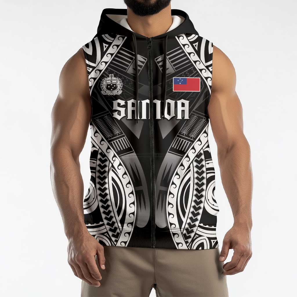 Personalised Remember Samoa Black Saturday Sleeveless Zip Hoodie Samoa Mo Samoa LT05 - Polynesian Pride