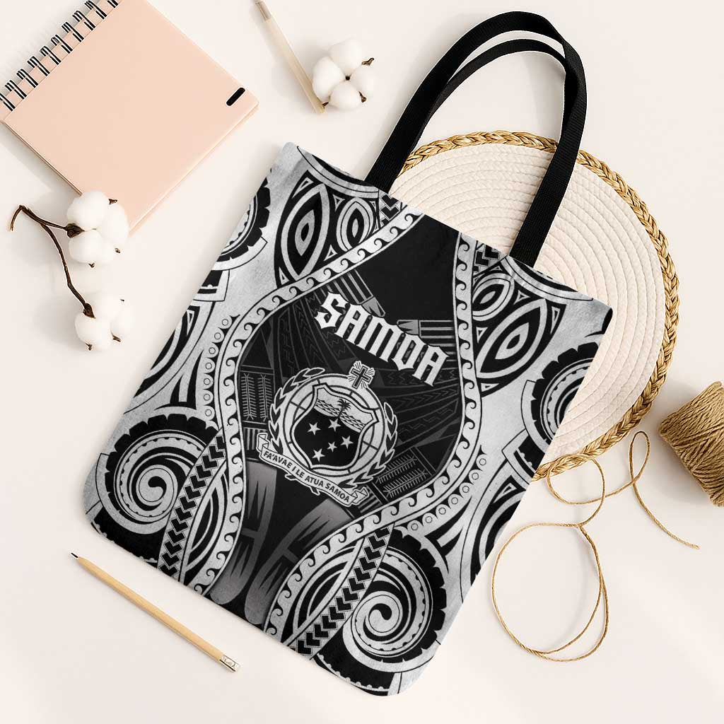 Remember Samoa Black Saturday Tote Bag Samoa Mo Samoa LT05 Black Strap One Size Black - Polynesian Pride