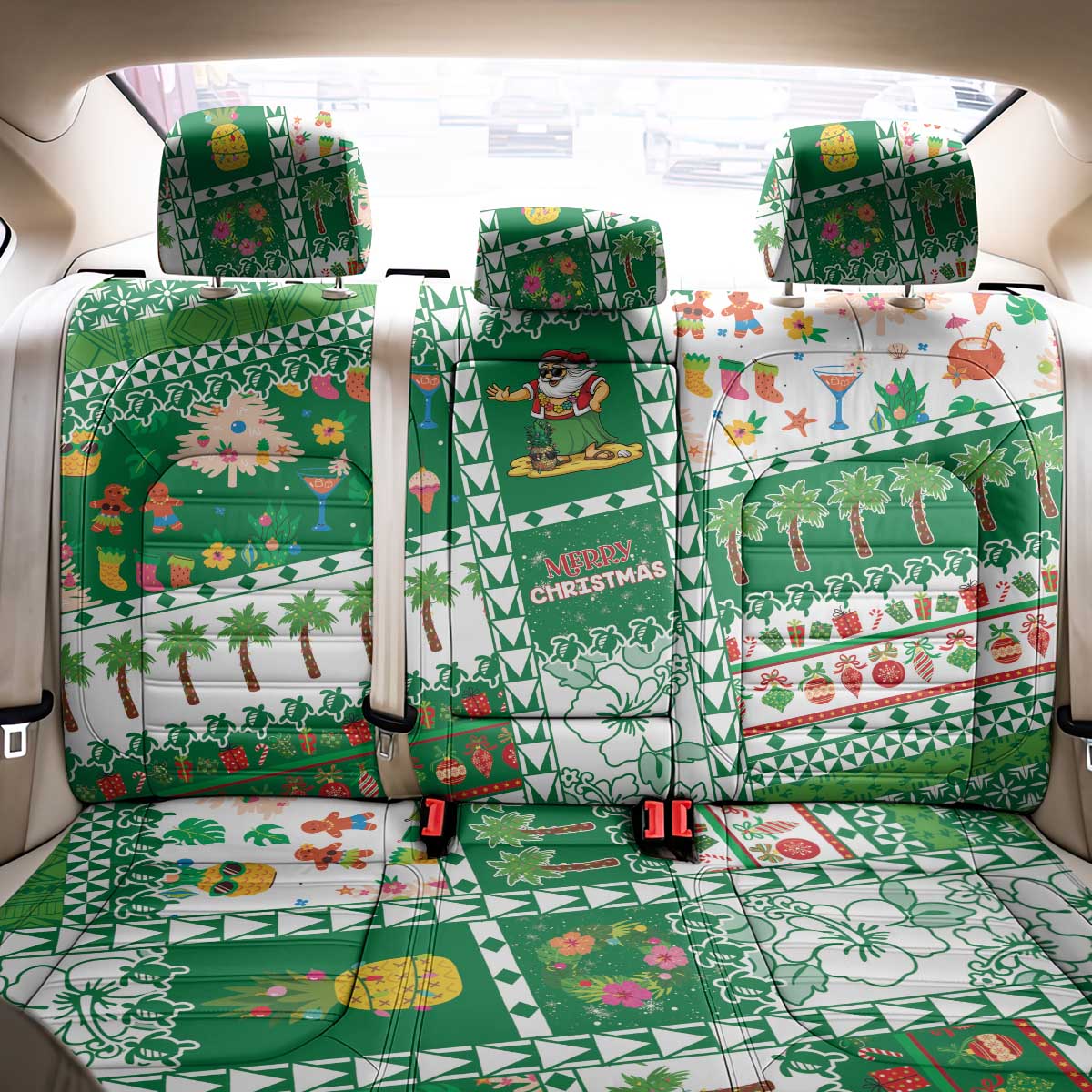 Norfolk Island Christmas Back Car Seat Cover Festive Beach Vibes LT05 - Polynesian Pride