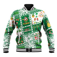 Norfolk Island Christmas Baseball Jacket Festive Beach Vibes LT05 Unisex Green - Polynesian Pride