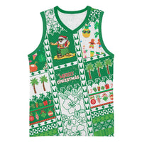Norfolk Island Christmas Basketball Jersey Festive Beach Vibes LT05 Unisex Green - Polynesian Pride