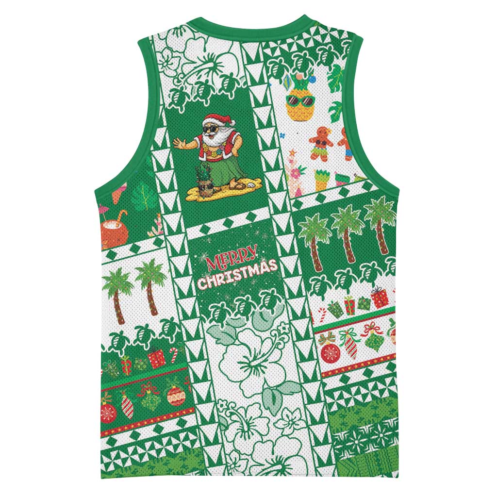 Norfolk Island Christmas Basketball Jersey Festive Beach Vibes LT05 - Polynesian Pride