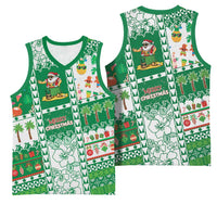 Norfolk Island Christmas Basketball Jersey Festive Beach Vibes LT05 - Polynesian Pride