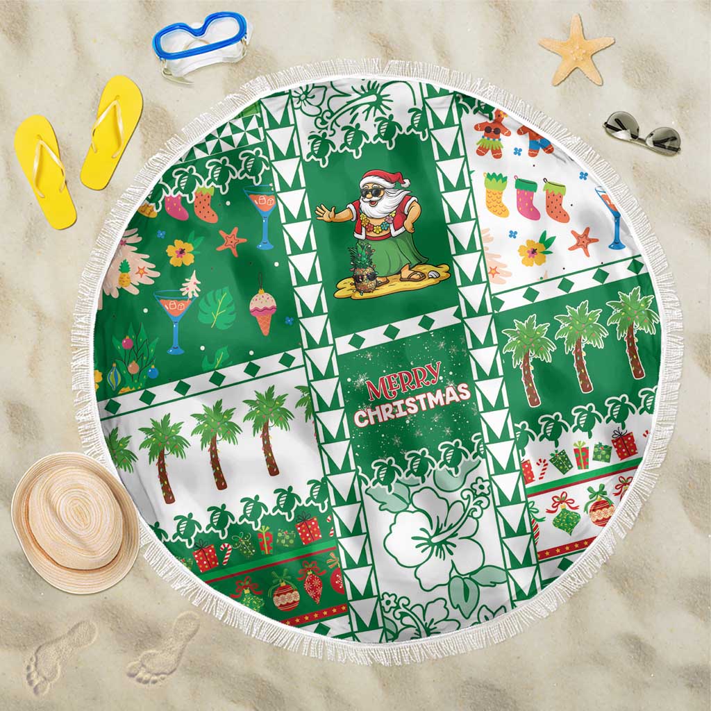 Norfolk Island Christmas Beach Blanket Festive Beach Vibes LT05 One Size 150cm Green - Polynesian Pride