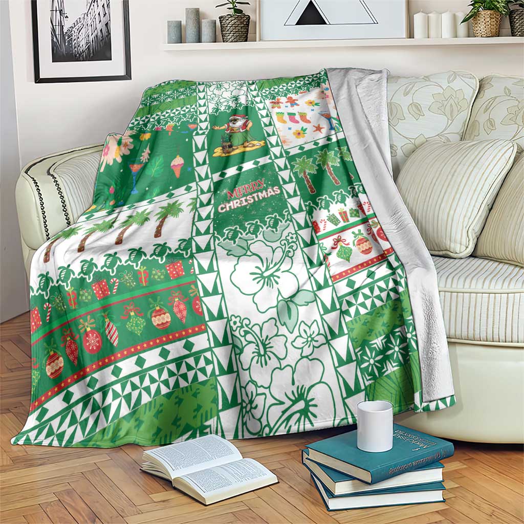 Norfolk Island Christmas Blanket Festive Beach Vibes LT05 Green - Polynesian Pride
