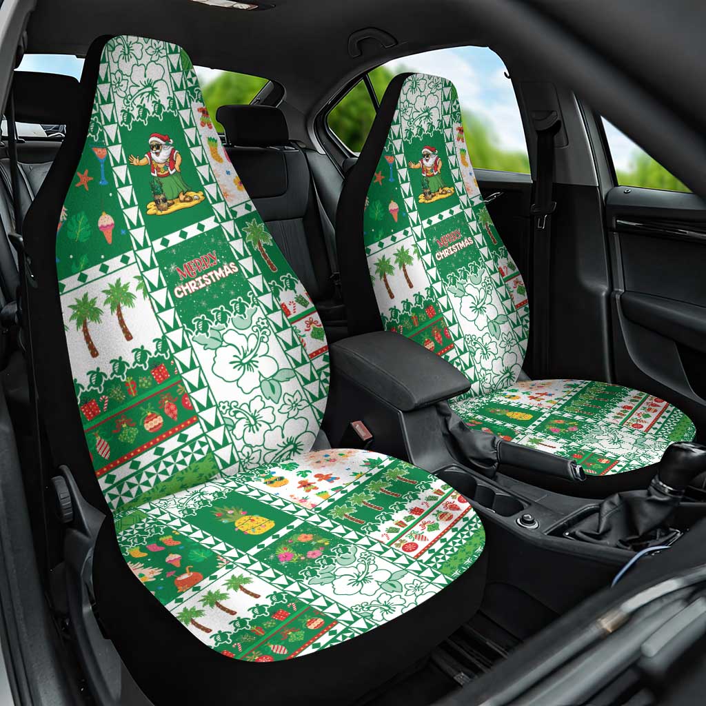 Norfolk Island Christmas Car Seat Cover Festive Beach Vibes LT05 One Size Green - Polynesian Pride