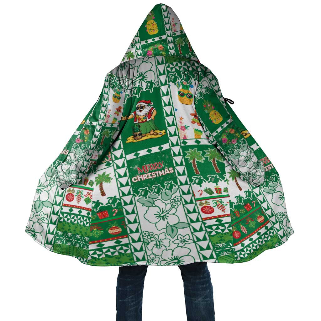 Norfolk Island Christmas Cloak Festive Beach Vibes LT05 Unisex Green - Polynesian Pride