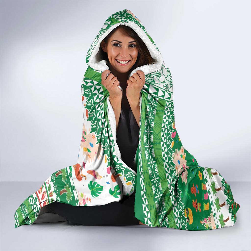 Norfolk Island Christmas Hooded Blanket Festive Beach Vibes LT05 - Polynesian Pride