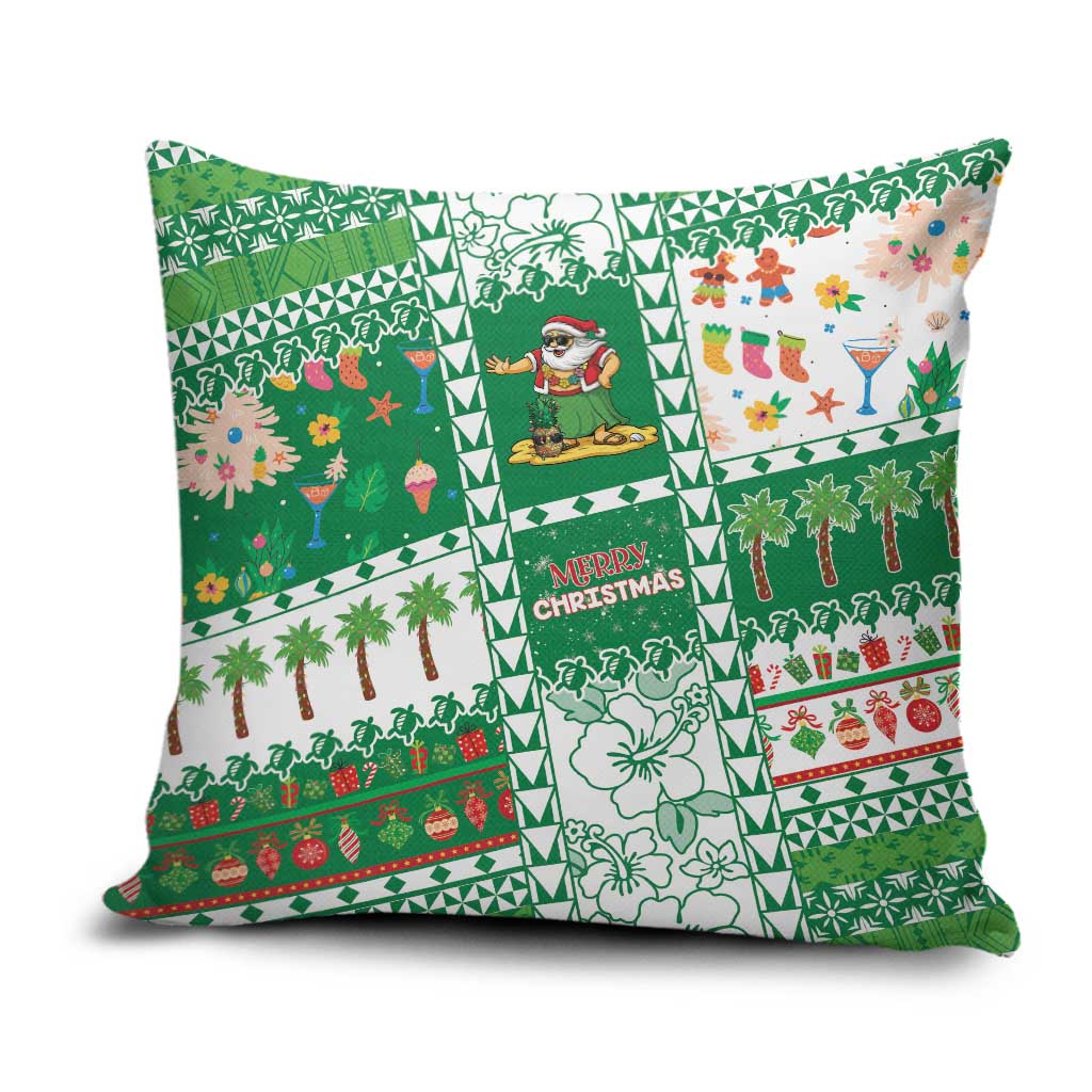 Norfolk Island Christmas Pillow Cover Festive Beach Vibes LT05 Green - Polynesian Pride