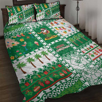 Norfolk Island Christmas Quilt Bed Set Festive Beach Vibes LT05 Green - Polynesian Pride