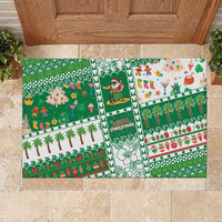 Norfolk Island Christmas Rubber Doormat Festive Beach Vibes LT05 Green - Polynesian Pride