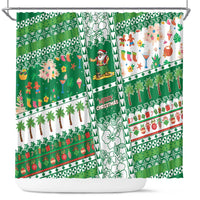 Norfolk Island Christmas Shower Curtain Festive Beach Vibes LT05 Green - Polynesian Pride