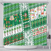 Norfolk Island Christmas Shower Curtain Festive Beach Vibes LT05 - Polynesian Pride