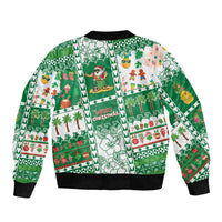 Norfolk Island Christmas Sleeve Zip Bomber Jacket Festive Beach Vibes LT05 - Polynesian Pride
