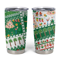 Norfolk Island Christmas Tumbler Cup Festive Beach Vibes LT05 Green - Polynesian Pride