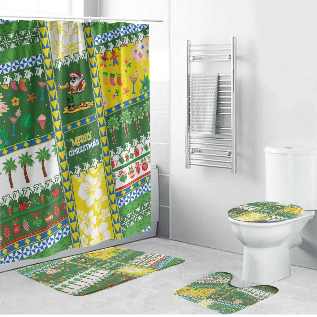 Pitcairn Islands Christmas Bathroom Set Festive Beach Vibes LT05 Bathroom Set (4 pcs) Colorful - Polynesian Pride