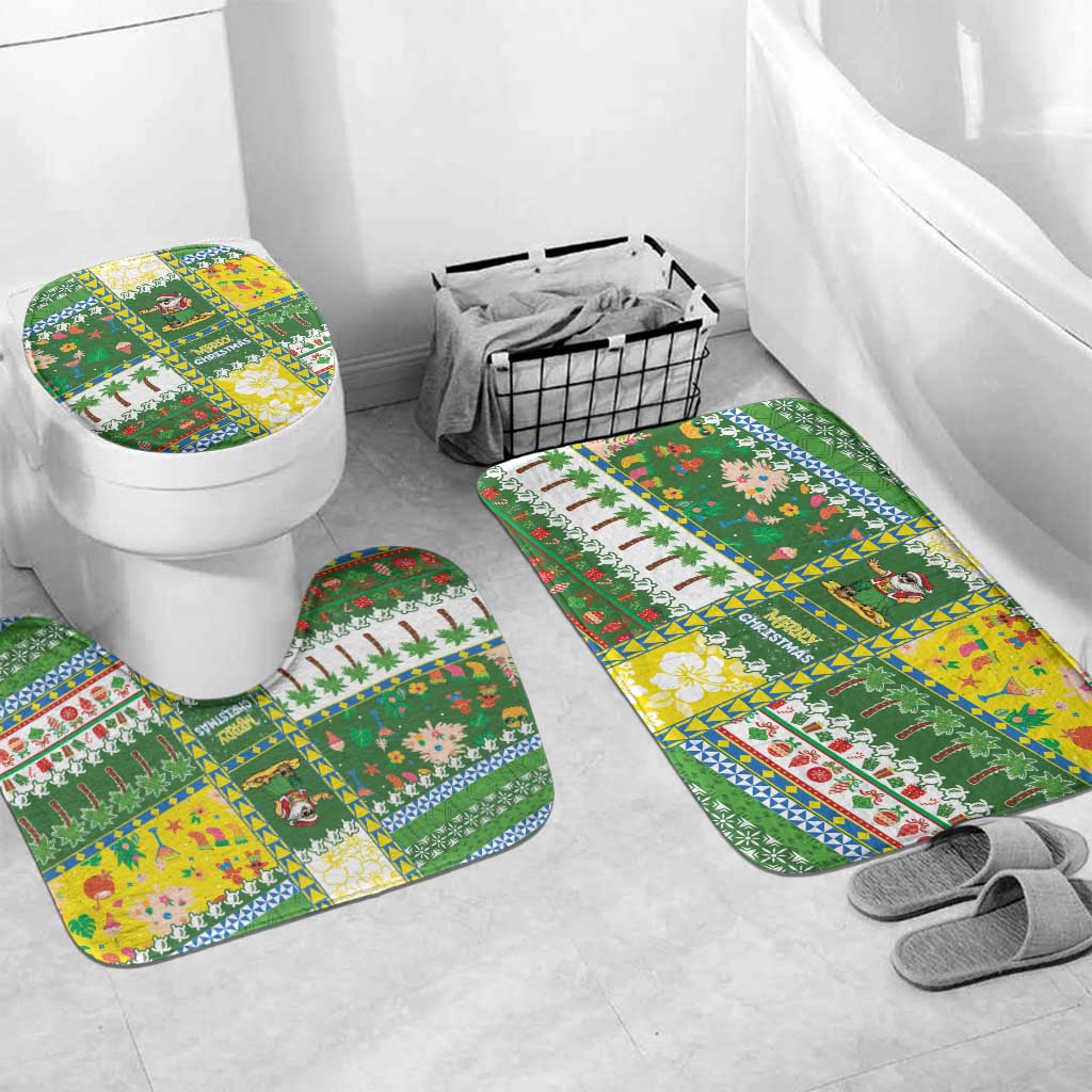 Pitcairn Islands Christmas Bathroom Set Festive Beach Vibes LT05 Mat Set Only (3 pcs) One Size Colorful - Polynesian Pride