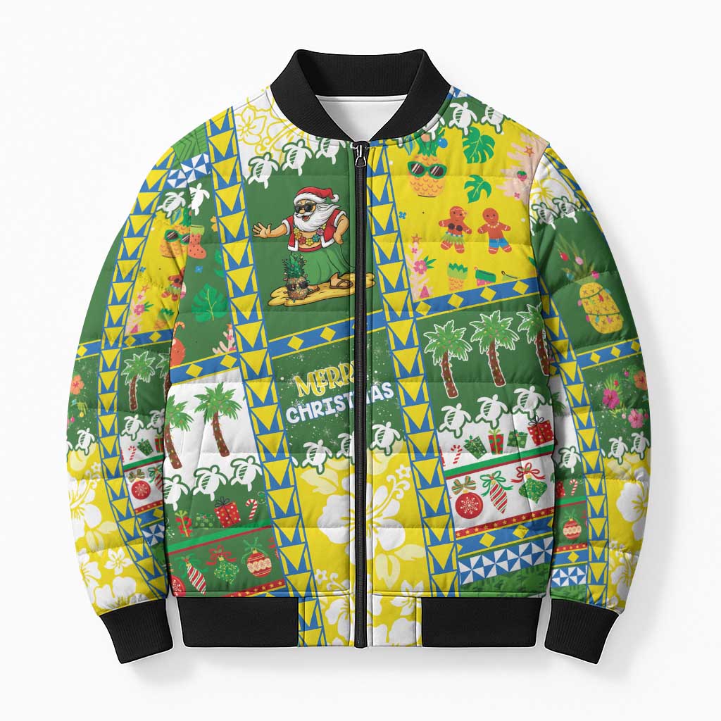 Pitcairn Islands Christmas Bomber Puffer Jacket Festive Beach Vibes LT05 Unisex Colorful - Polynesian Pride