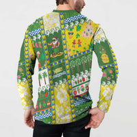 Pitcairn Islands Christmas Button Sweatshirt Festive Beach Vibes LT05 - Polynesian Pride