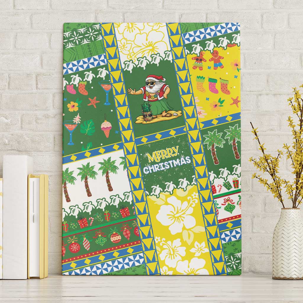 Pitcairn Islands Christmas Canvas Wall Art Festive Beach Vibes LT05 Without Frame Colorful - Polynesian Pride