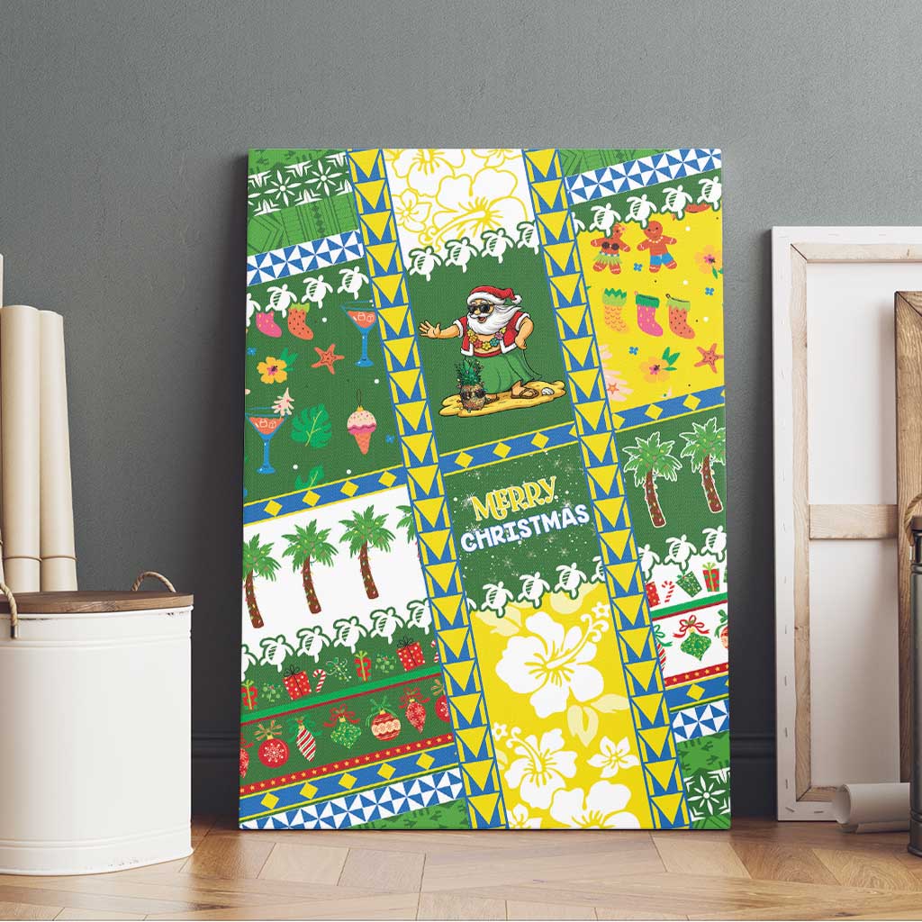 Pitcairn Islands Christmas Canvas Wall Art Festive Beach Vibes LT05 - Polynesian Pride