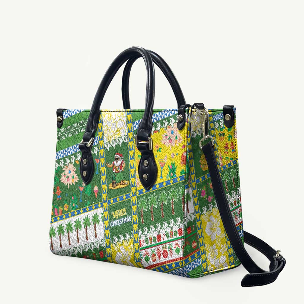 Pitcairn Islands Christmas Leather Bag Festive Beach Vibes LT05 Colorful - Polynesian Pride