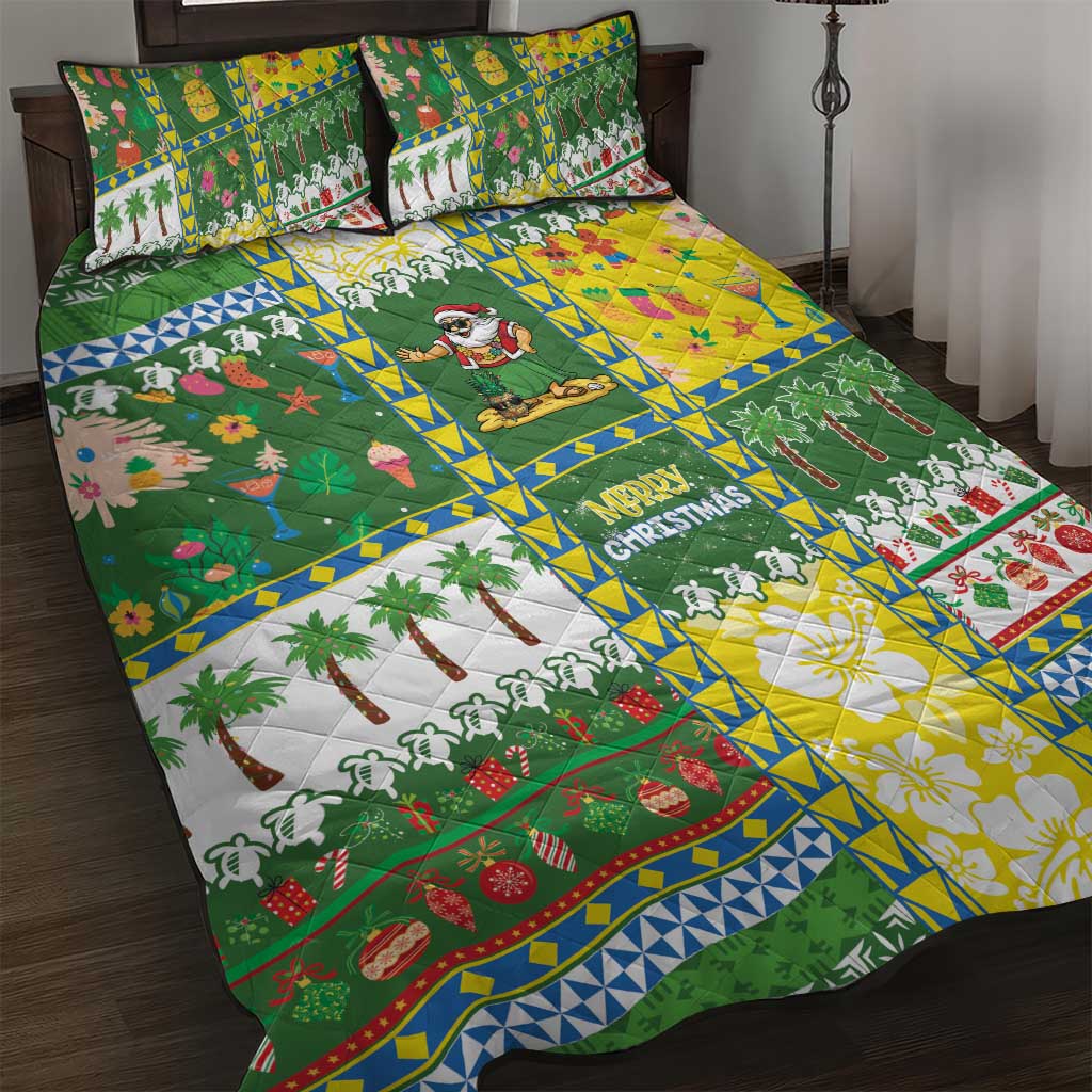 Pitcairn Islands Christmas Quilt Bed Set Festive Beach Vibes LT05 Colorful - Polynesian Pride