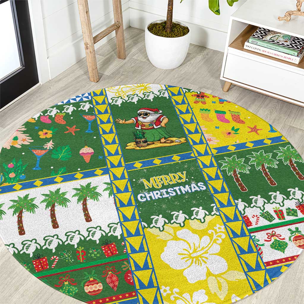 Pitcairn Islands Christmas Round Carpet Festive Beach Vibes LT05 Colorful - Polynesian Pride