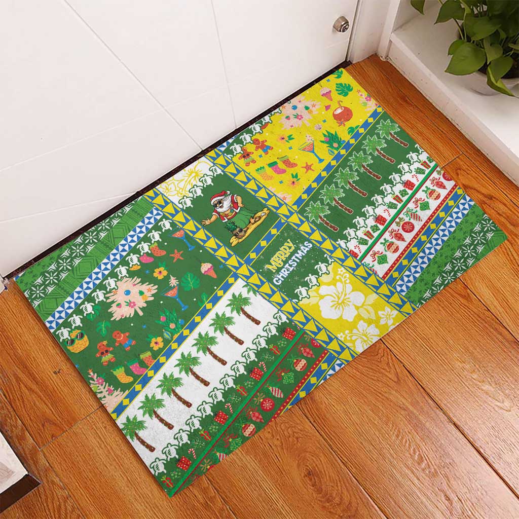 Pitcairn Islands Christmas Rubber Doormat Festive Beach Vibes LT05 - Polynesian Pride
