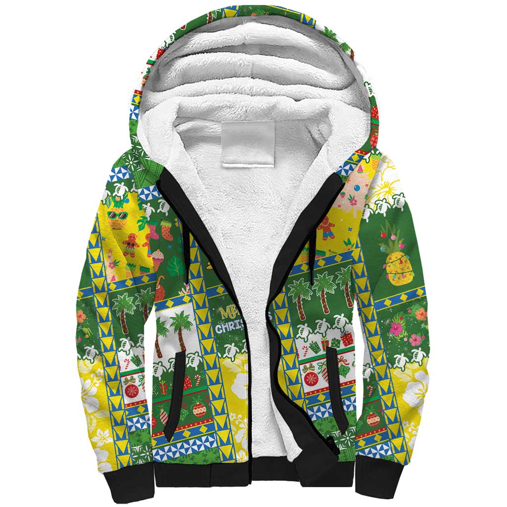 Pitcairn Islands Christmas Sherpa Hoodie Festive Beach Vibes LT05 Unisex Colorful - Polynesian Pride